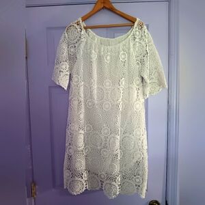 ☀️HP! "Made in Italy" White Crochet Spring Dress Nwot!